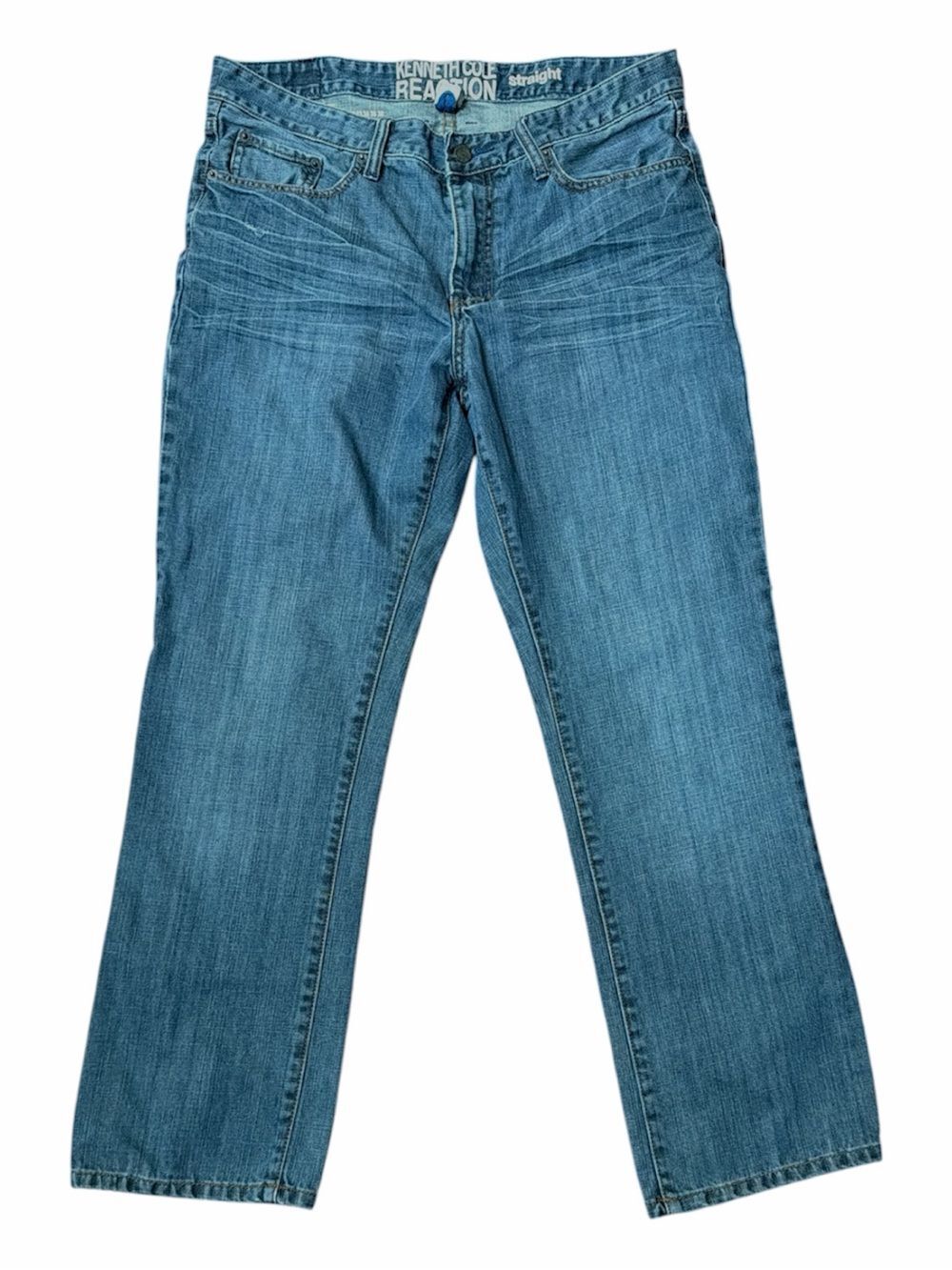 Kenneth Cole Straight-Leg Medium Blue Jeans